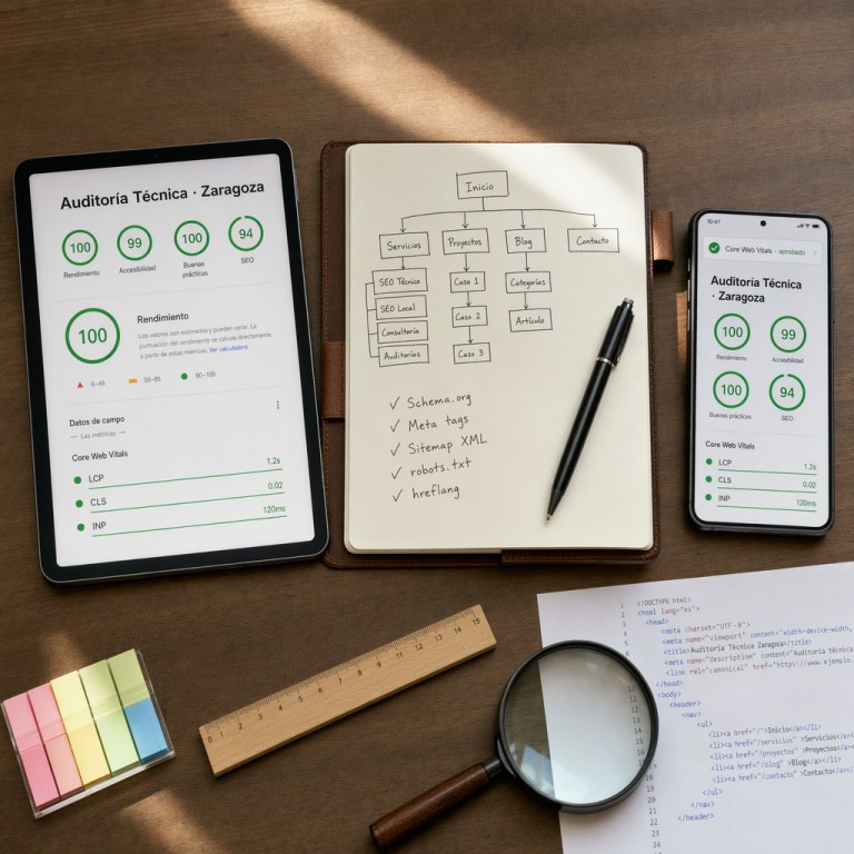 SEO en Zaragoza — Auditoría técnica PageSpeed + Core Web Vitals