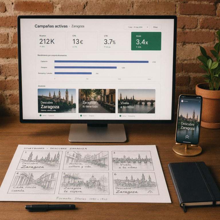 SEM y Publicidad en Zaragoza — profesional analizando dashboard