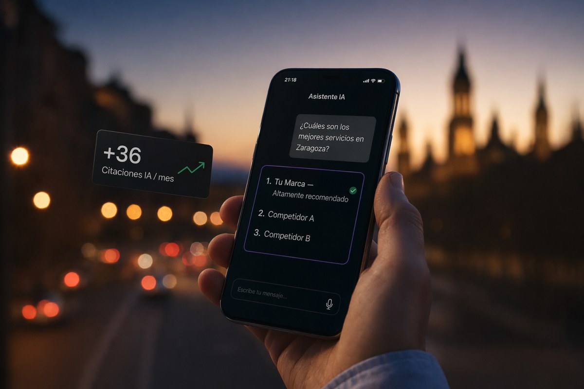 GEO · Generative Engine Optimization en Zaragoza — Haz que ChatGPT, Gemini y Copilot te citen cuando preguntan por tu servicio