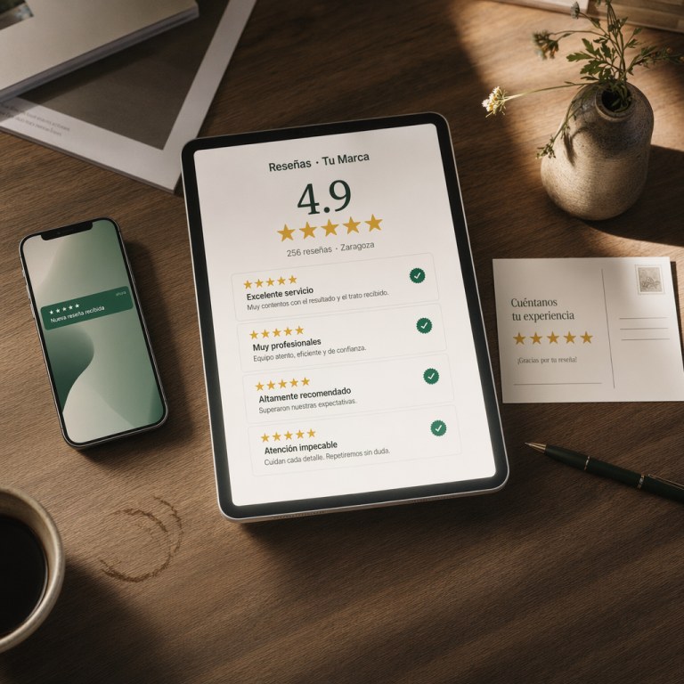 SEO Local en Zaragoza — Gestión reseñas Google Business Profile con 4.9 estrellas