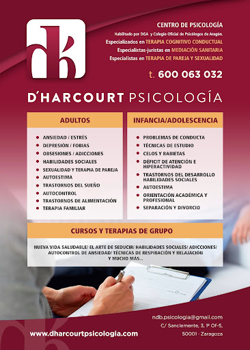 Psicólogos Zaragoza - d'Harcourt Psicología